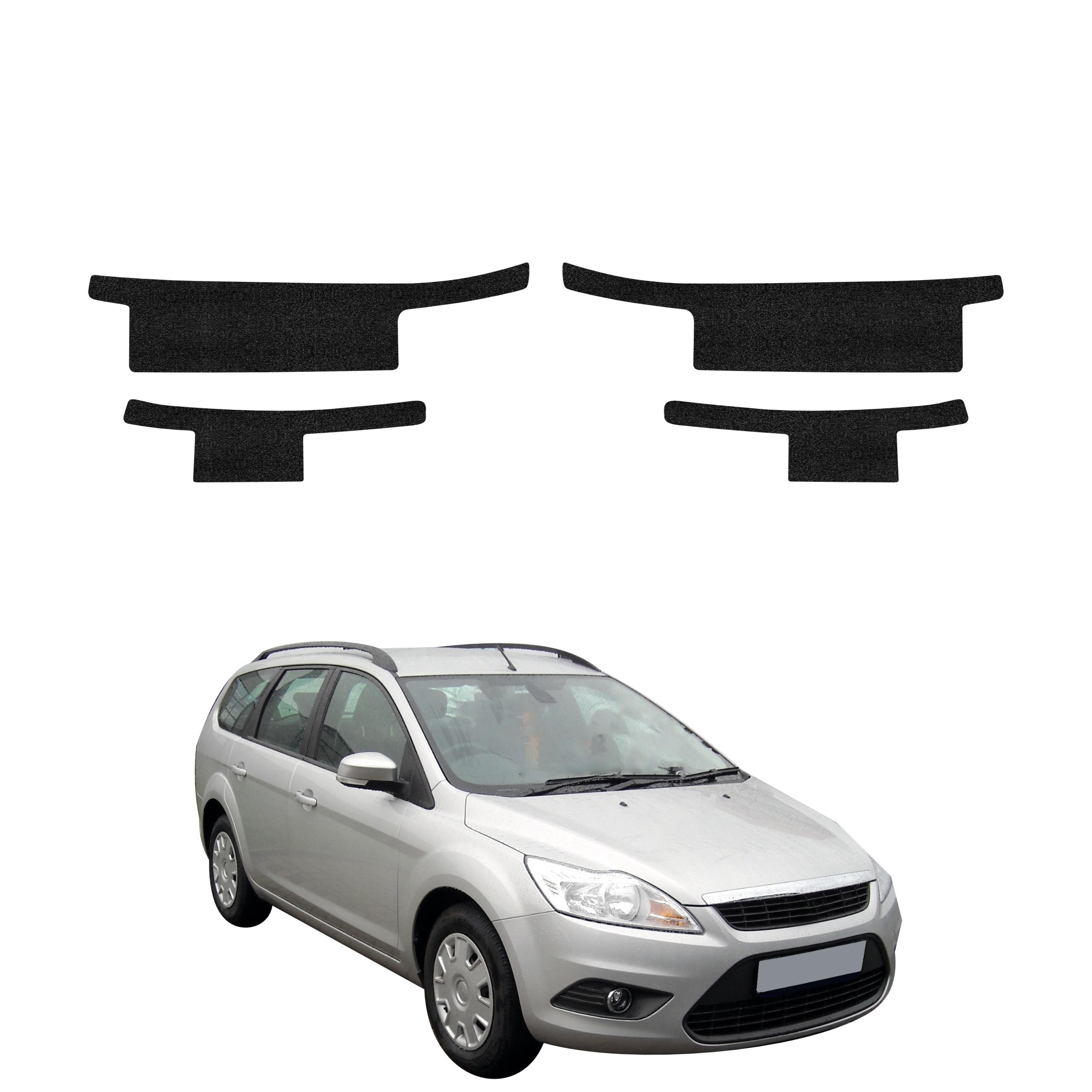 4w1 Czarna powłoka techniczna Grizz Protector na progi Ford Focus Mk2 Kombi Facelifting (2007-2011)