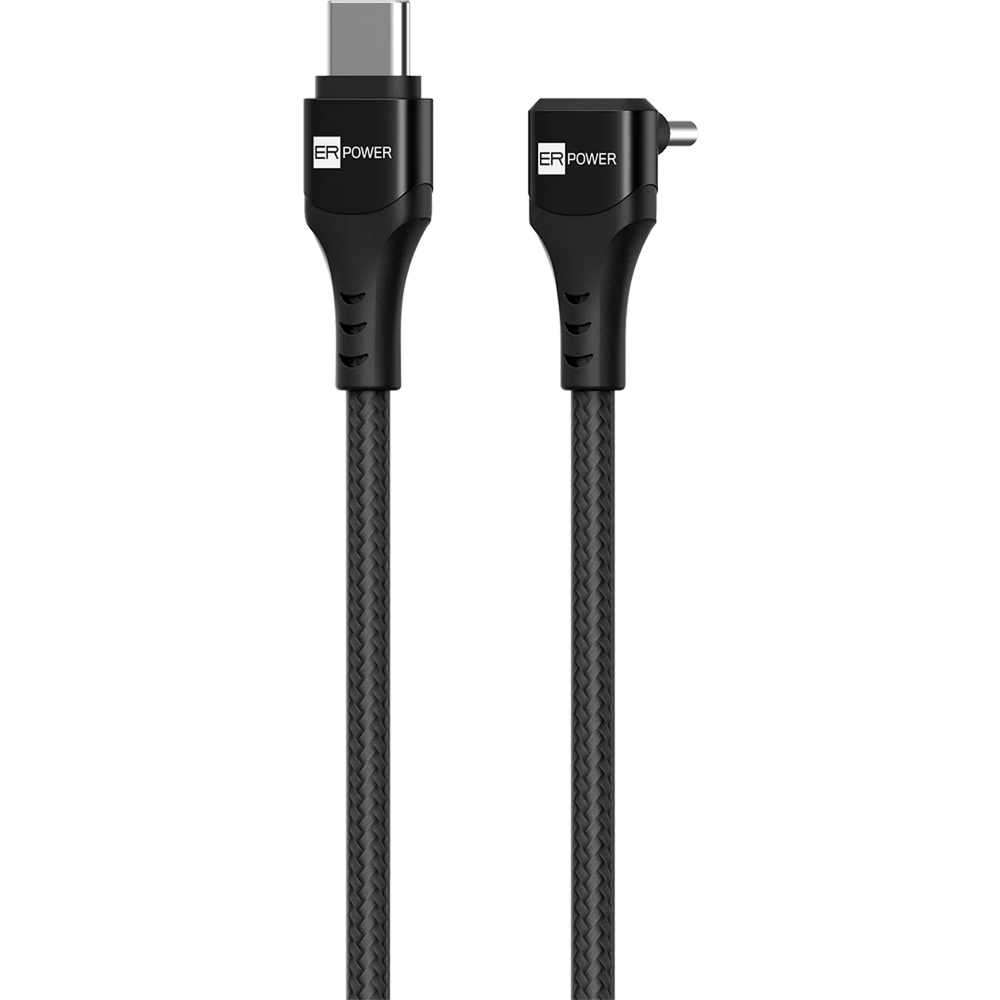 Kabel kątowy USB-C – USB-C, ERPOWER Single Cobra Cable, 100W, 1.5 m, oplatany, czarny