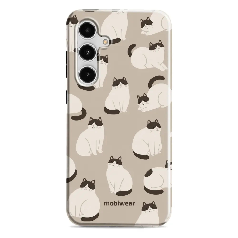 Etui ochronne do Galaxy S24 FE, Mobiwear Elite Pro, kawa miau