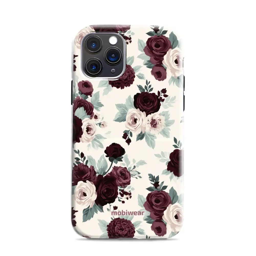 Etui ochronne do iPhone 11 Pro, Mobiwear Elite Pro, róże z szałwią na kremie