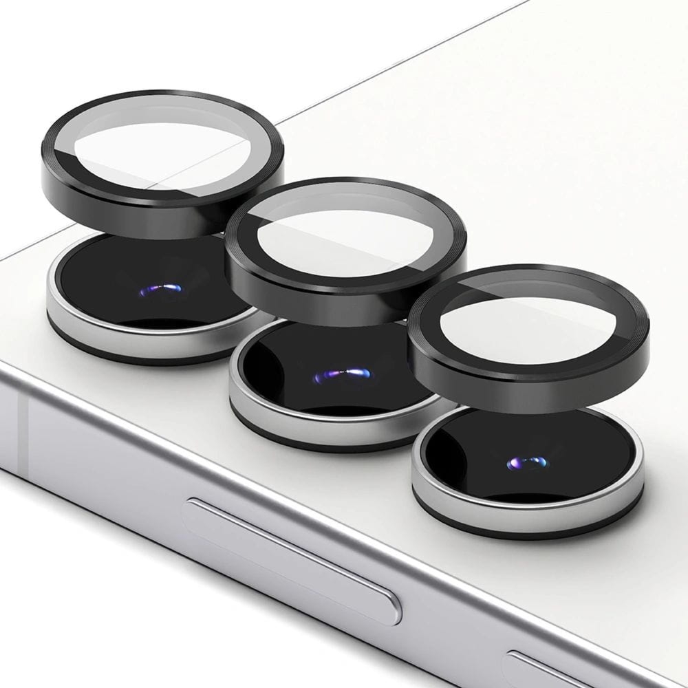 Nakładki na aparat Ringke Camera Lens Frame Glass do Galaxy S25 FE, 2-Pack, czarno-przezroczyste