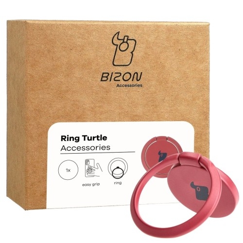 Image of Uchwyt na palec Bizon Accessories Ring Turtle uniwersalny, różowy