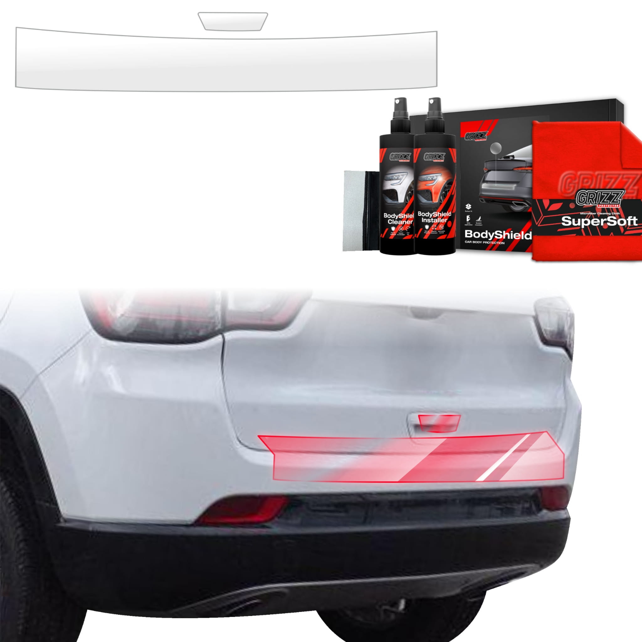 2w1 Folia ochronna na próg bagażnika i klamkę Grizz Protector do Jeep Compass (2020-2024)