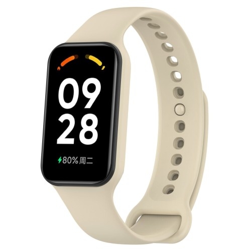 Image of Etui z paskiem Bizon Strap + Case Watch Dots do Xiaomi Redmi Smart Band 2 / Xiaomi Mi Band 8 Active, beżowe