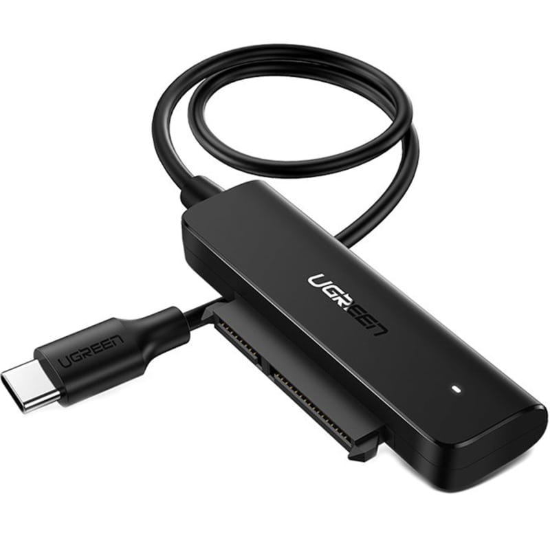OUTLET: Adapter / przejściówka Ugreen USB-C do dysku SATA 2.5”, SSD, HDD, 5 Gbps, 50 cm, czarny