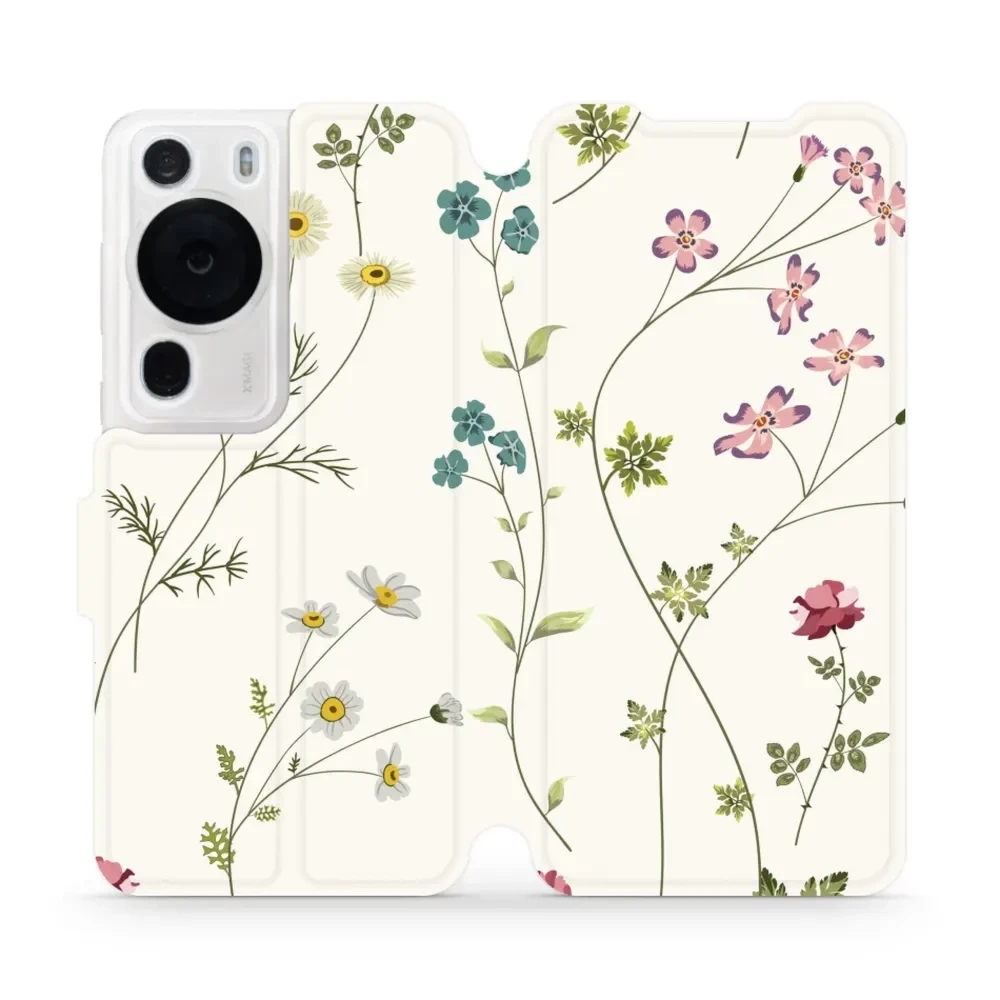 Etui z klapką do Huawei P60 Pro, Mobiwear Book, polne kwiaty