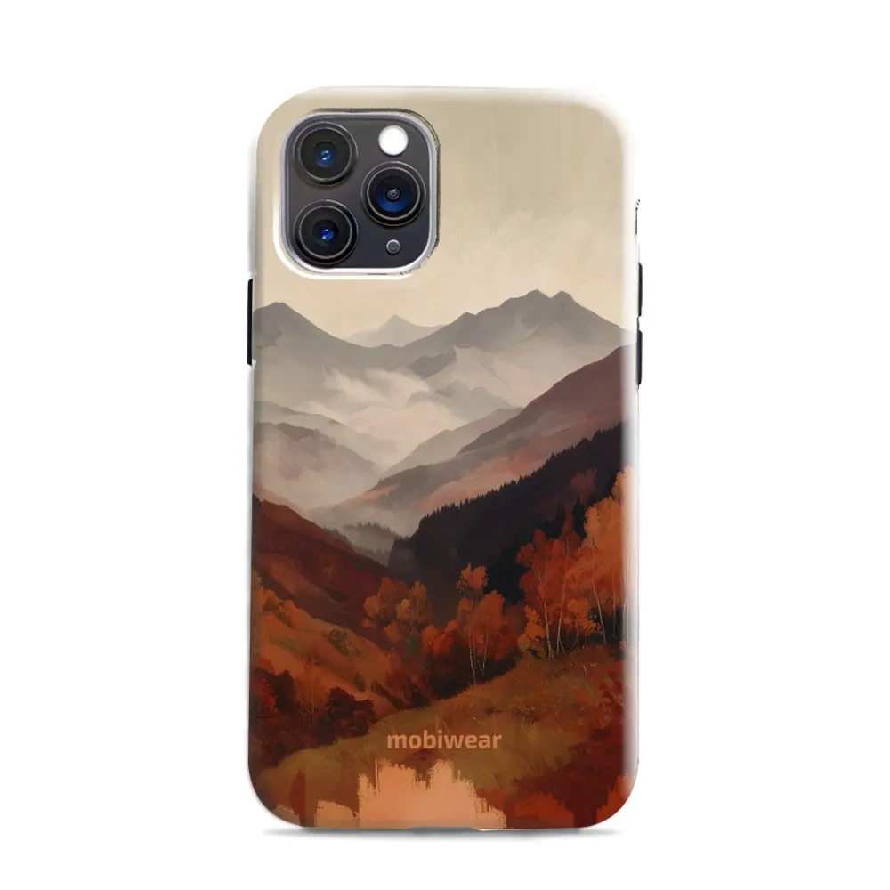 Etui ochronne do iPhone 11 Pro, Mobiwear Elite Pro, mglista dolina w górach