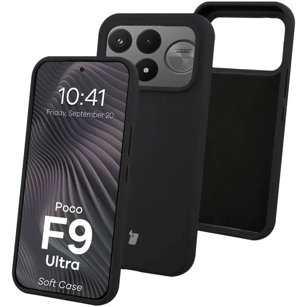 Silikonowe etui Bizon Soft Case do Xiaomi POCO F9 Ultra, czarne