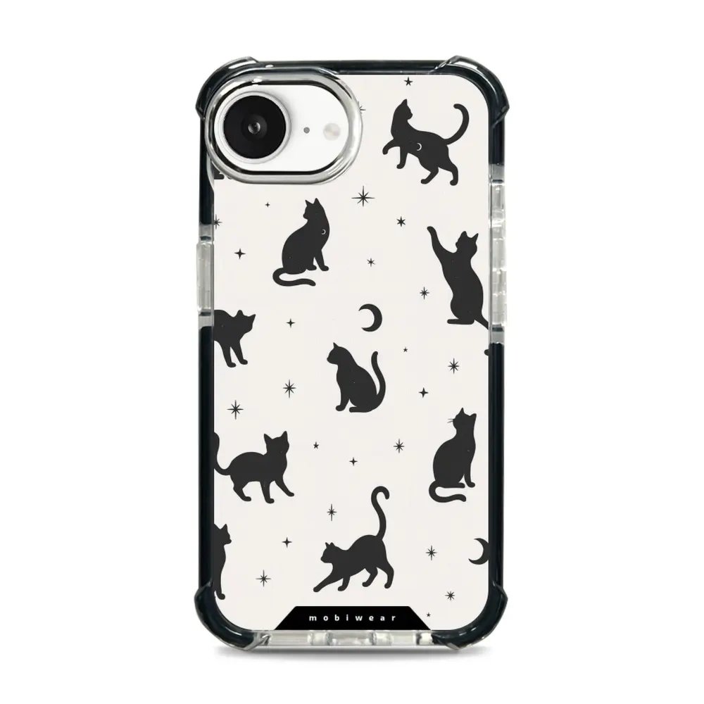 Etui ochronne do iPhone 17e / 16e do MagSafe, Mobiwear Elite Bumper, kocia noc