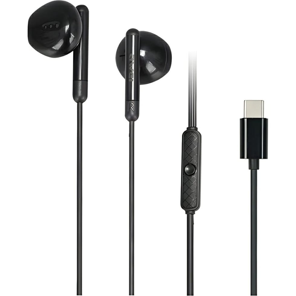 Image of Słuchawki przewodowe douszne, AWEI PC-6T Stereo, USB-C 1.2 m, czarne