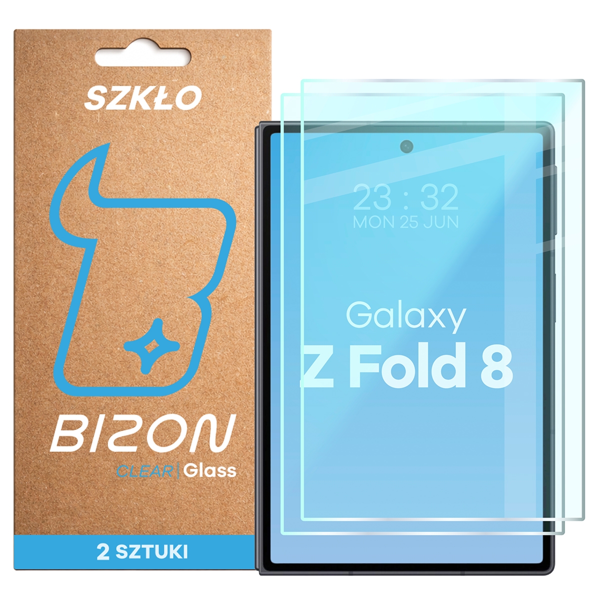 Szkło hartowane Bizon Glass Clear Duo do Galaxy Z Fold8, 2 sztuki