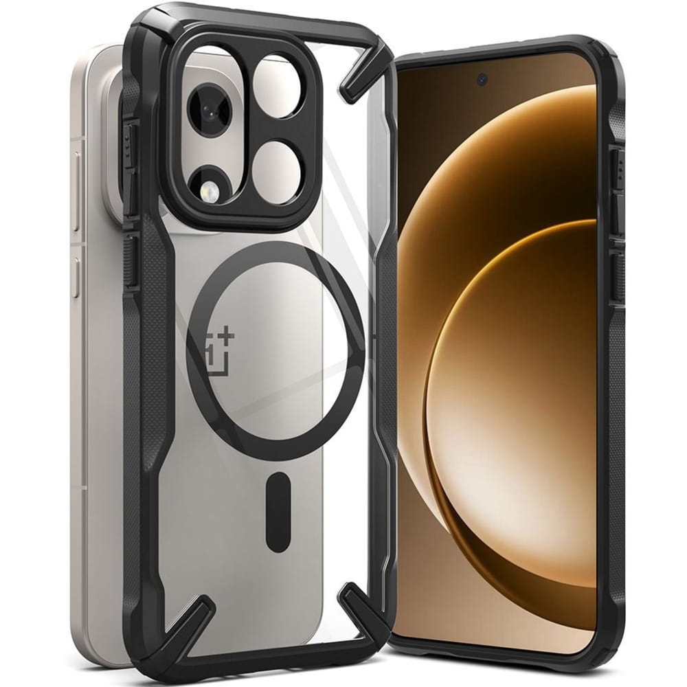 Etui Ringke Fusion X Magnetic do OnePlus 15, czarno-przezroczyste