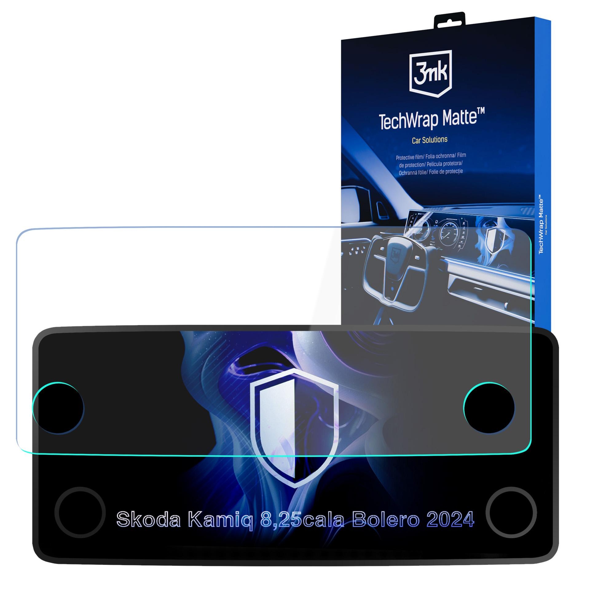 Matowa folia ochronna na ekran nawigacji do Skoda Kamiq Bolero (2024 – ), 3mk TechWrap Matte