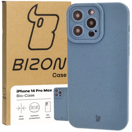 Image of Ekologiczne etui Bizon Bio-Case do iPhone 14 Pro Max, niebieskie