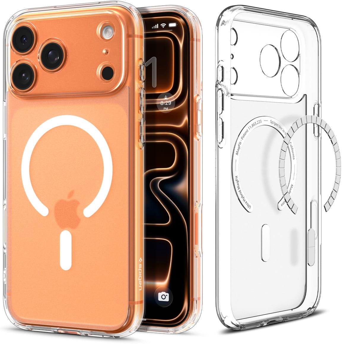 Etui Spigen Ultra Hybrid Mag do MagSafe do iPhone 17 Pro, półprzezroczysto-białe