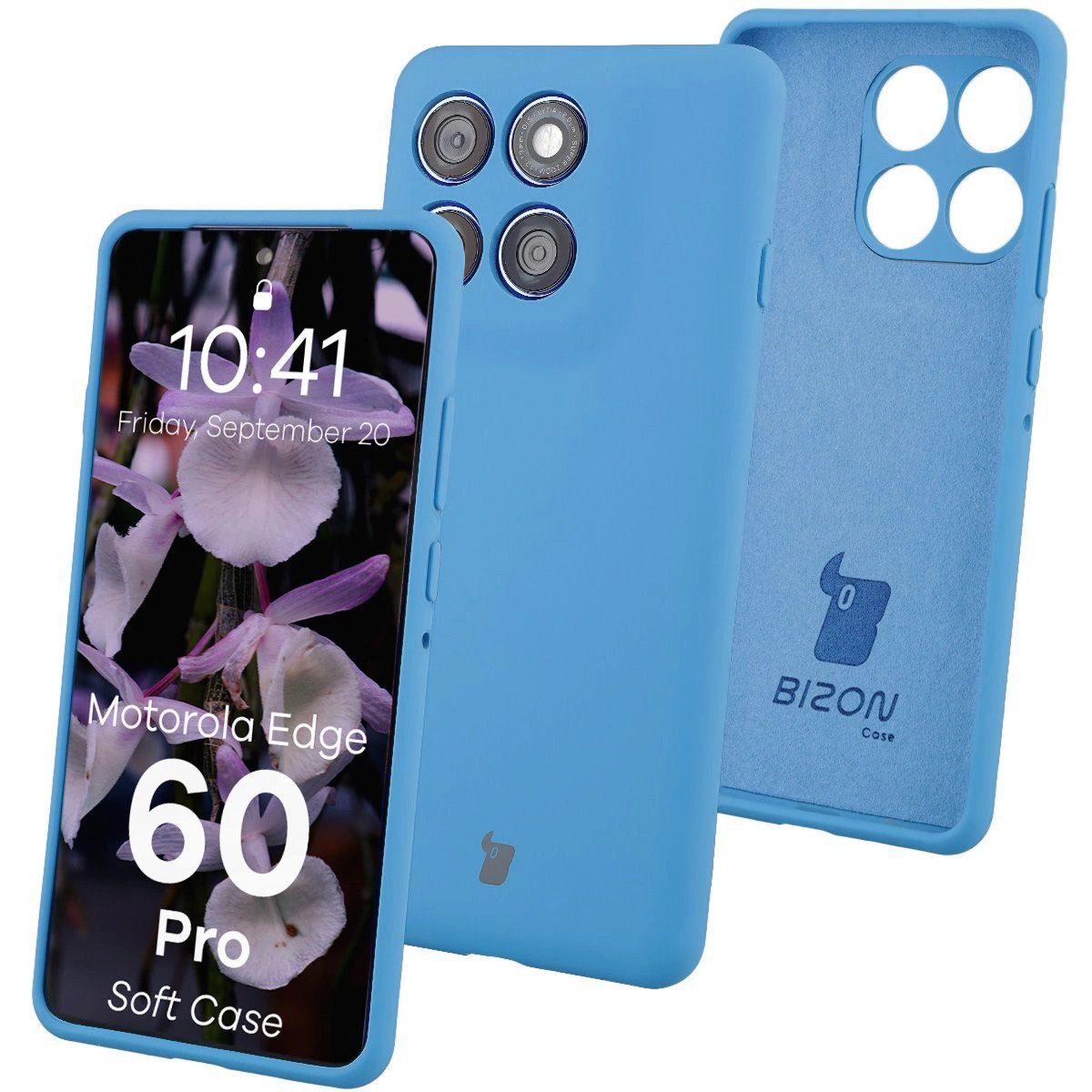 Silikonowe etui Bizon Soft Case do Motorola Edge 60 Pro, niebieskie