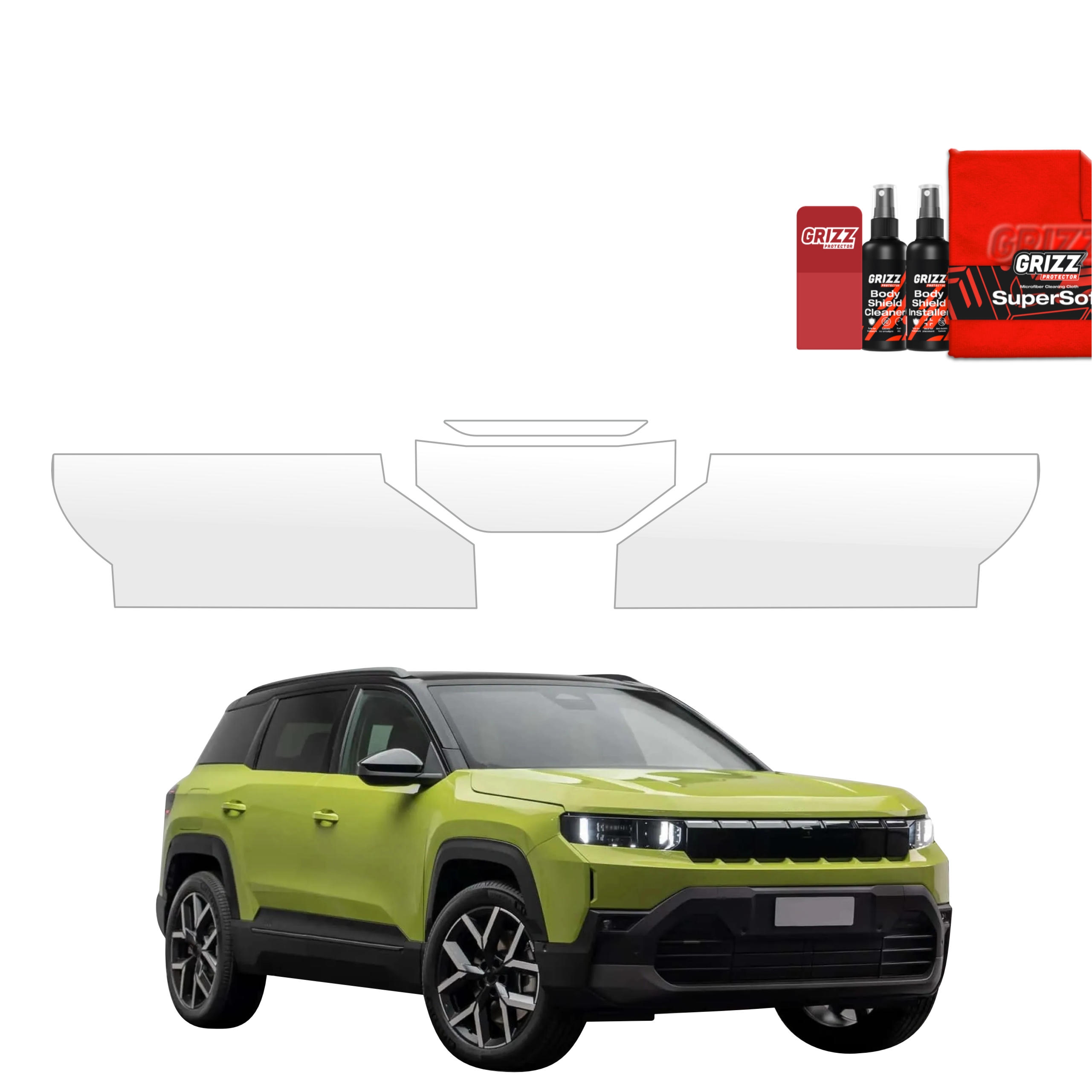4w1 Bezbarwna folia ochronna Grizz Protector na próg bagażnika Jeep Compass (2025-2026)
