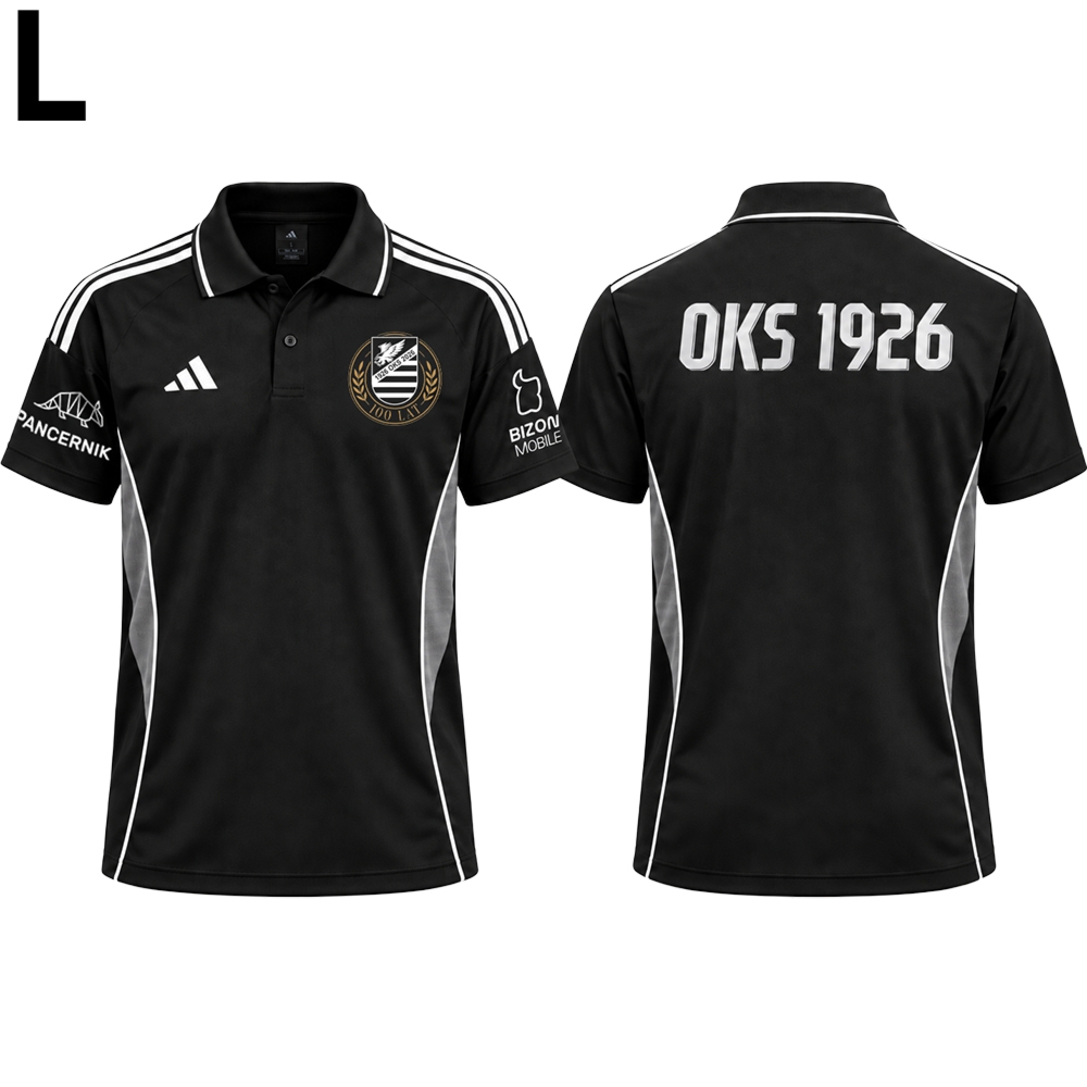 Polo sportowe, piłkarskie, adidas Tiro 25 OKS 1926 x Pancernik, czarne, L