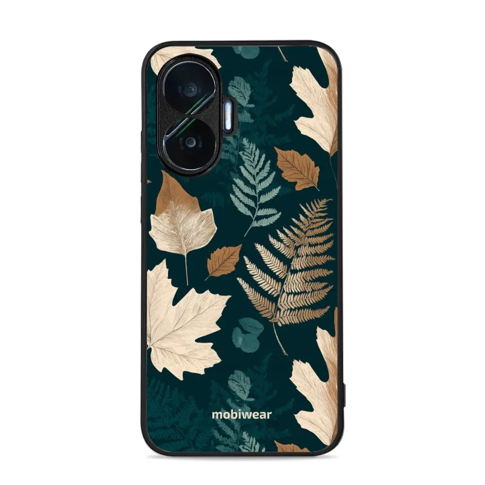 Etui ochronne do Xiaomi POCO F7, Mobiwear Glossy Case, zielnik z liści i paproci