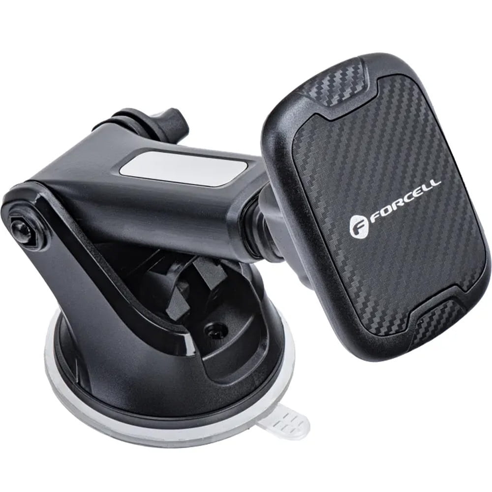 Image of OUTLET: Uchwyt samochodowy magnetyczny na telefon na szybę, Forcell CARBON H-CT327, czarny