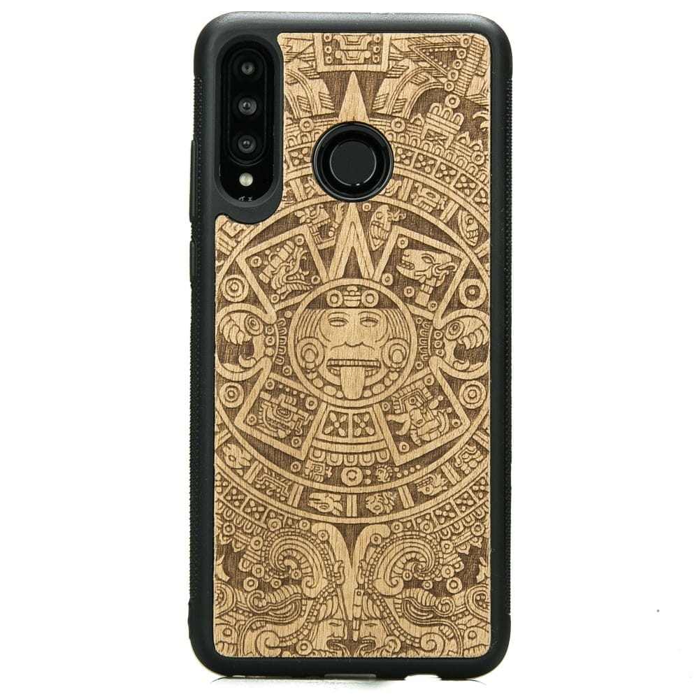 Image of Drewniane etui do Huawei P30 Lite, Bewood Kalendarz Aztecki Aniegre