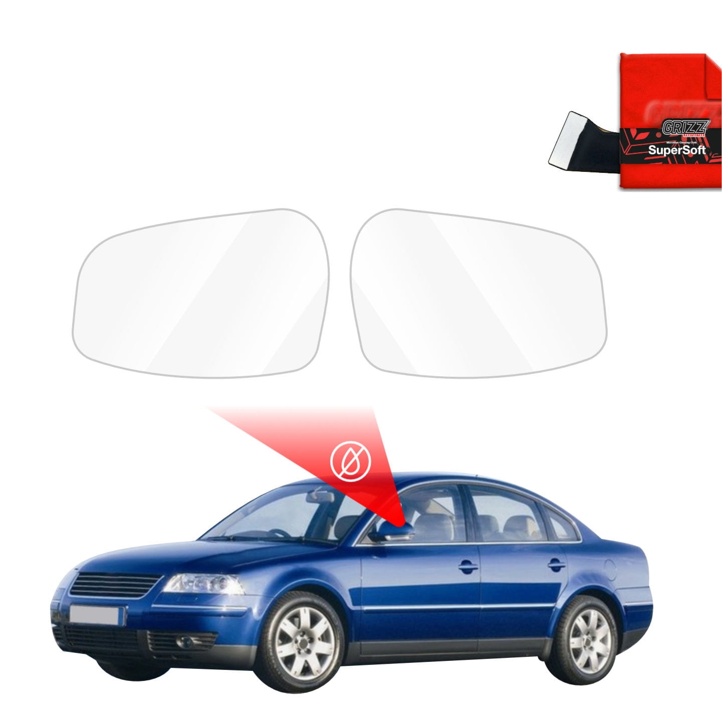 Folia przeciwdeszczowa Grizz Protector na lusterka do Volkswagen Passat B5 Sedan Facelifting (2000-2006)