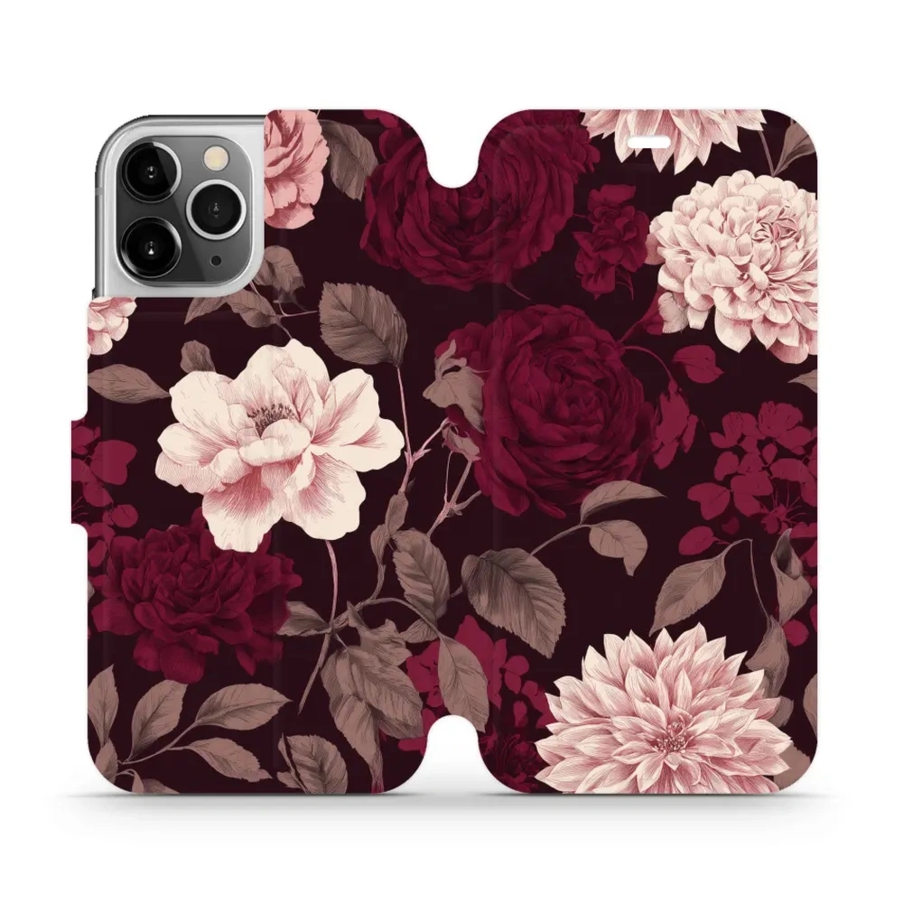 Etui z klapką do iPhone 12 Pro, Mobiwear Book, wino i dalie