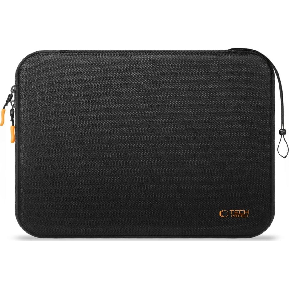 Uniwersalne etui na laptopa 13″-14″ Tech-Protect Hardpouch, czarne z pomarańczowymi elementami