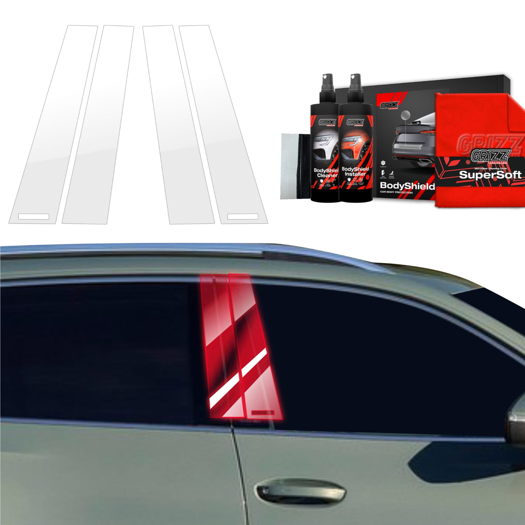 4w1 Folia ochronna Grizz Protector na słupki do Volkswagen VW Tiguan 3 (2024-2026)