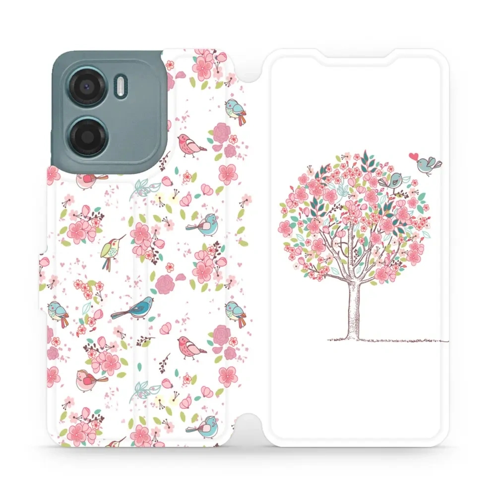 Etui z klapką do Motorola Moto E15, Mobiwear Book, różowy gaj