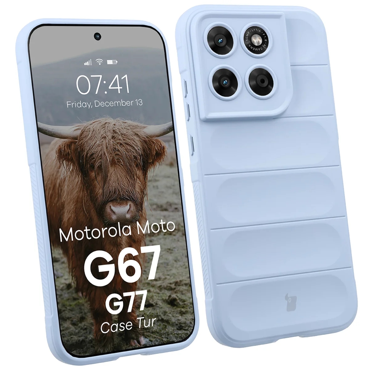 Pancerne etui Bizon Case Tur do Motorola Moto G87 5G / G77 5G / G67 5G, jasnoniebieskie