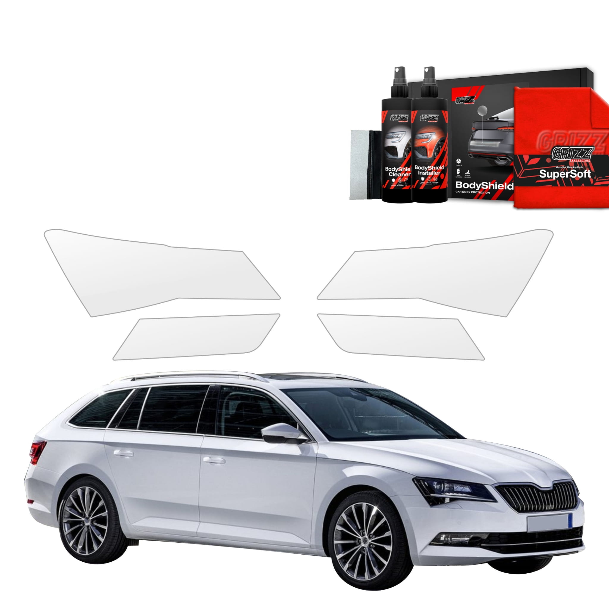 4w1 Folia ochronna na lampy Grizz Protector do Skoda Superb 3 Combi (2016-2019)