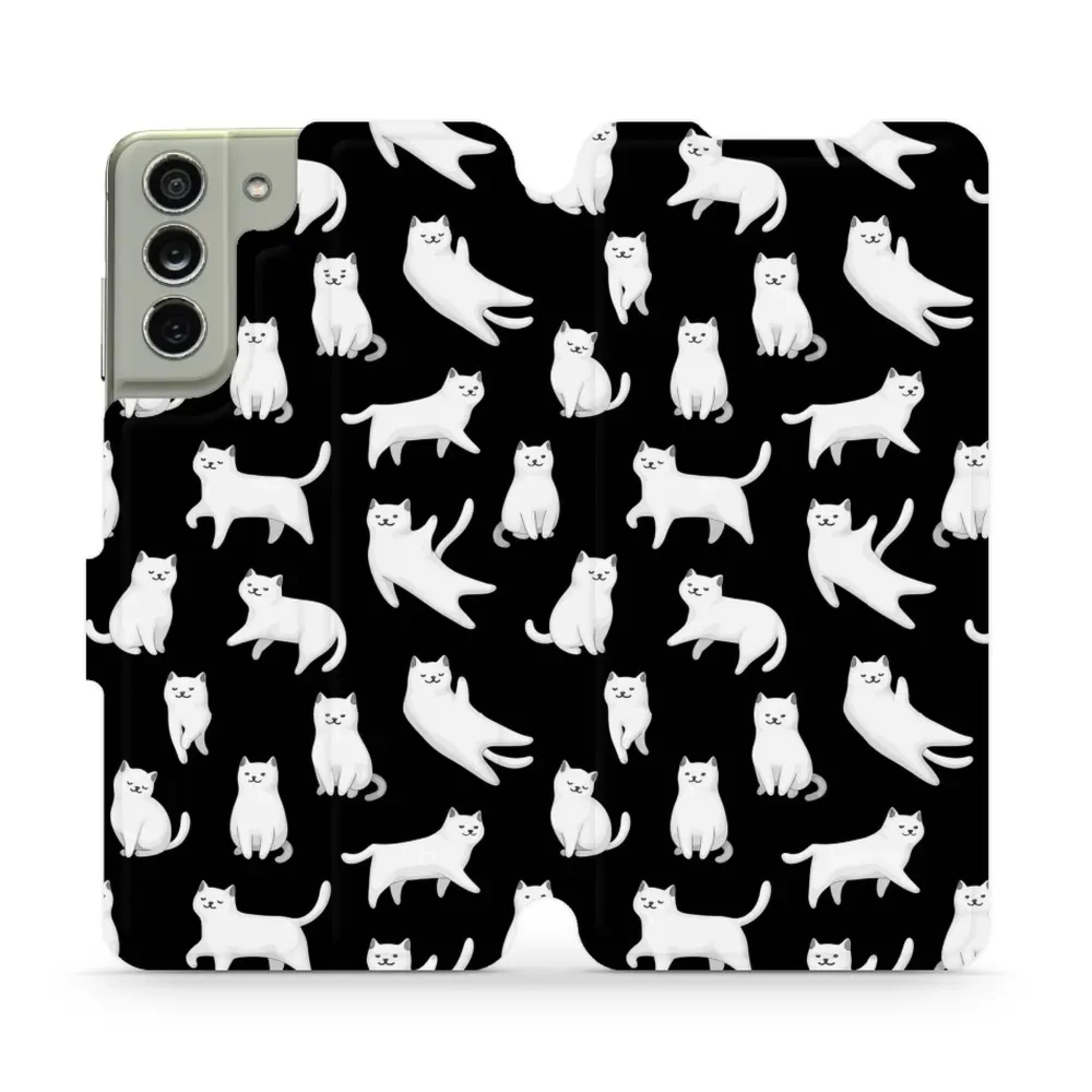 Etui z klapką do Galaxy S21 FE, Mobiwear Book, kotki luna