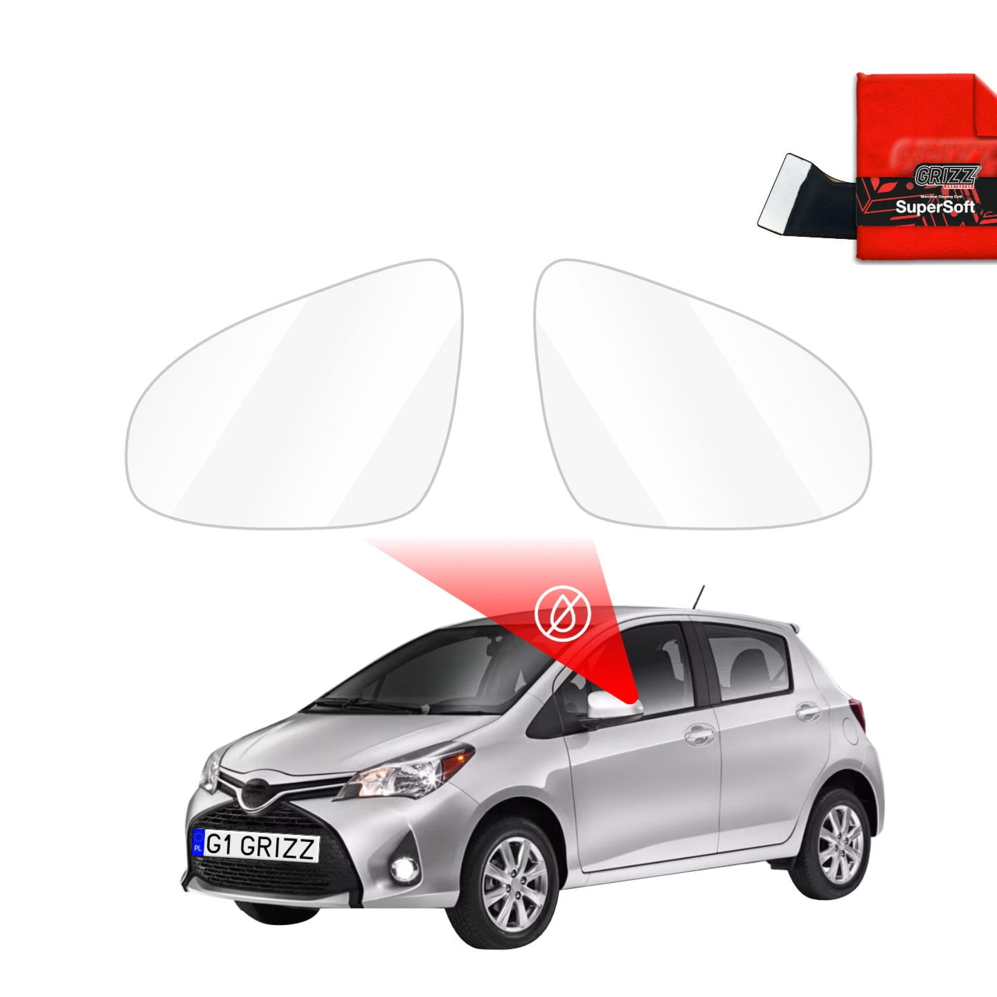 Folia przeciwdeszczowa Grizz Protector na lusterka do Toyota Yaris (2011-2020)