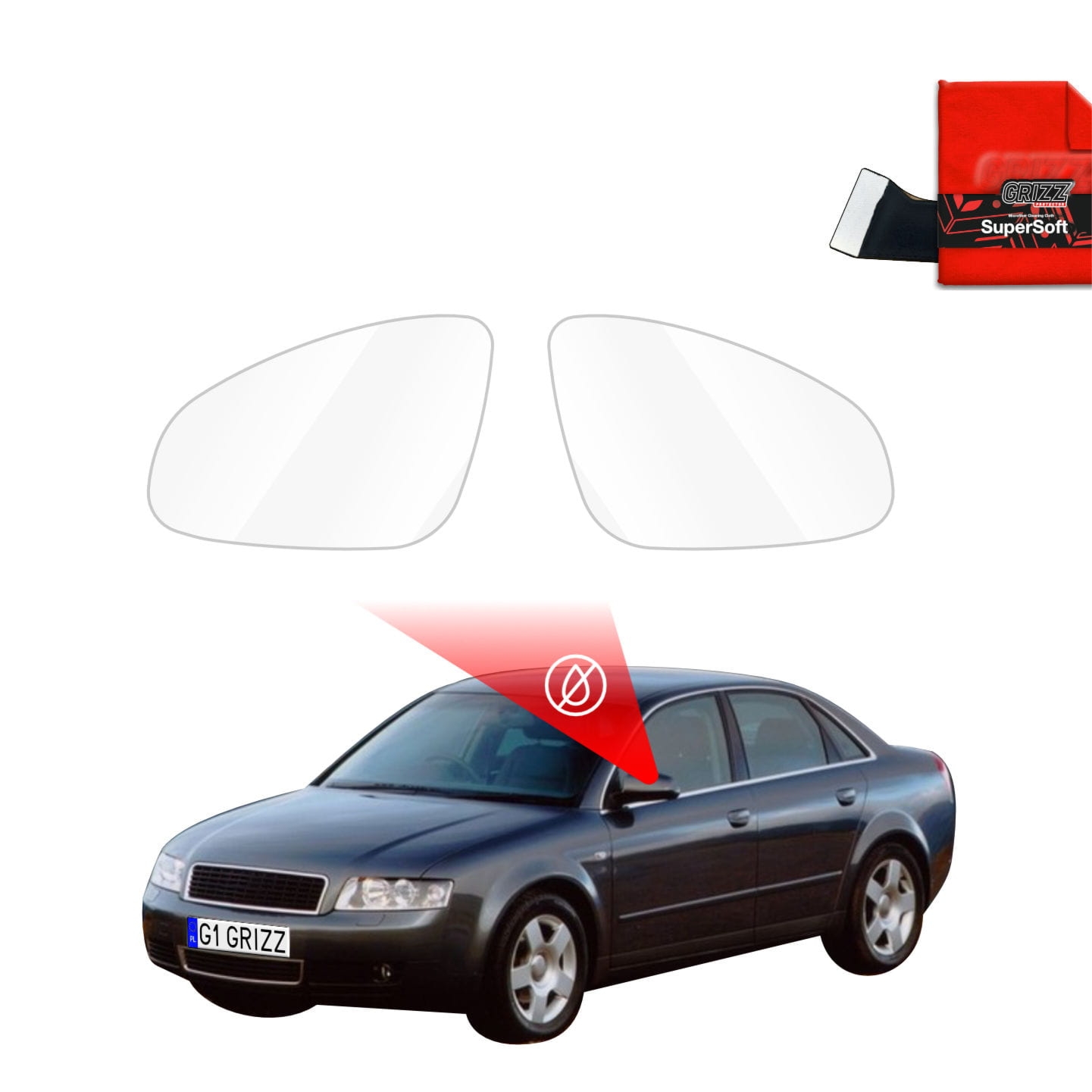 Folia przeciwdeszczowa Grizz Protector na lusterka do Audi A4 B6 Sedan (2000-2006)