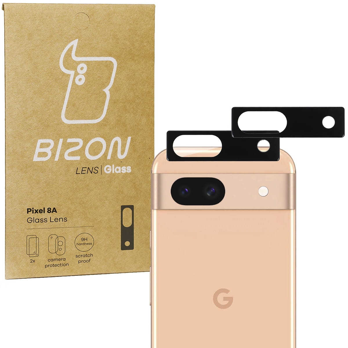 Image of Szkło na aparat Bizon Glass Silk Lens do Pixel 8A, 2 sztuki