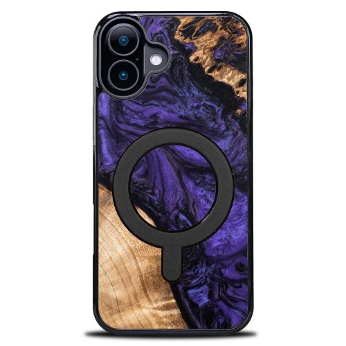 Image of Drewniane etui do iPhone 16 Plus, Bewood Unique Violet do MagSafe