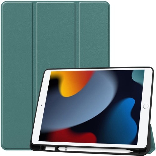 Image of Etui Bizon Case Tab Lizard do Apple iPad 9/8/7 10.2 2021/2020/2019, ciemnozielone