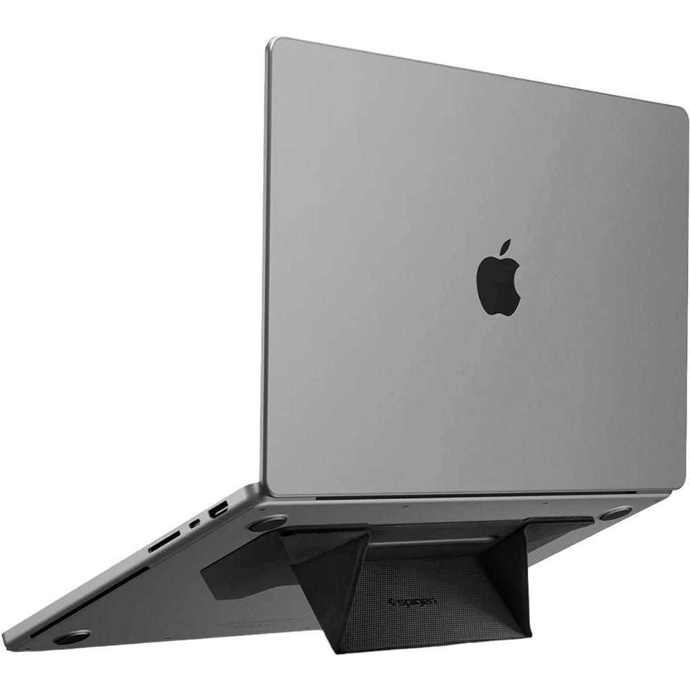 Smukła podstawka pod laptop do 16″ z regulacją wysokości, Spigen Slimfold LD201-S3, czarna