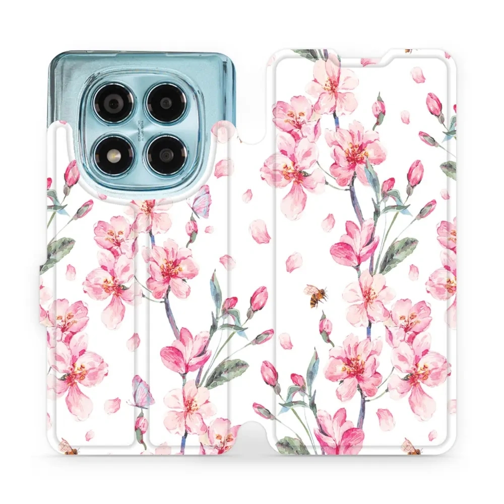 Etui z klapką do Xiaomi Redmi Note 14 Pro 4G, Mobiwear Book, różowa wiosna