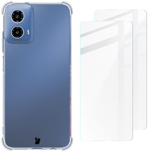 Image of Etui + 2x szkło + obiektyw Bizon Case Clear Pack do Motorola Moto G34 5G, przezroczyste