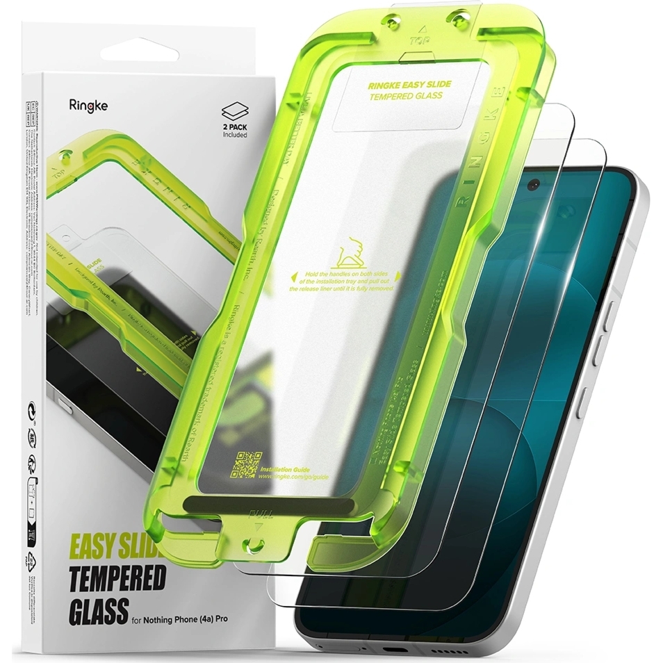 Szkło hartowane na ekran z aplikatorem Ringke Easy Slide 2-Pack do Nothing Phone 4A Pro, 2 sztuki