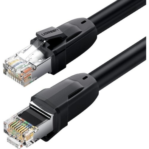 Image of Kabel sieciowy Ethernet Ugreen patchcord RJ45, Cat 8, S/FTP, 2m, czarny