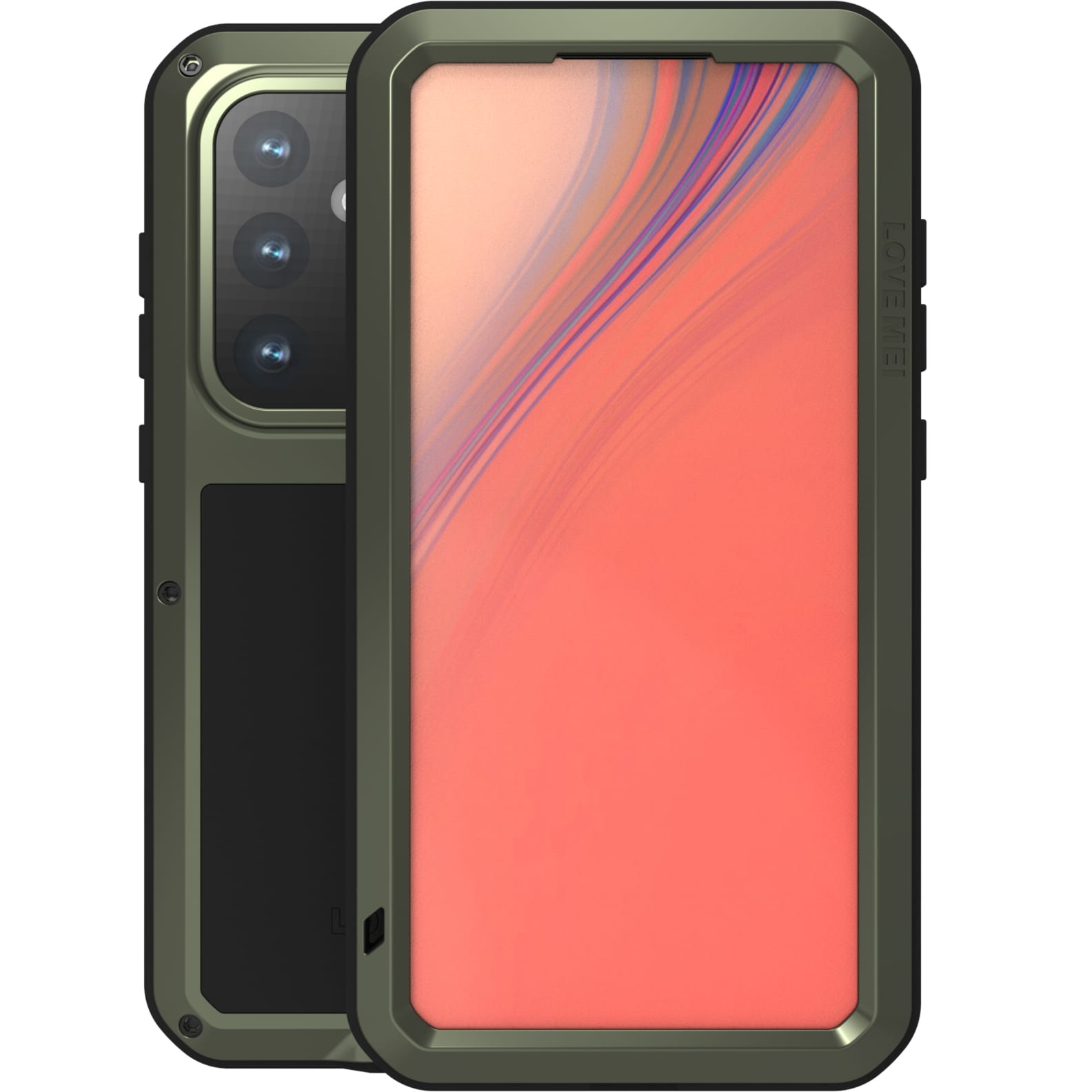 Etui pancerne + szkło LOVE MEI Powerful do Galaxy S24 FE, zielone