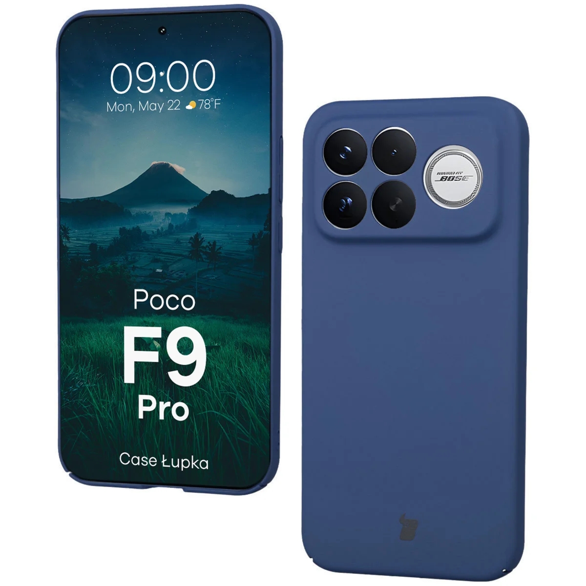 Etui Bizon Case Łupka do Xiaomi POCO F9 Pro, niebieskie