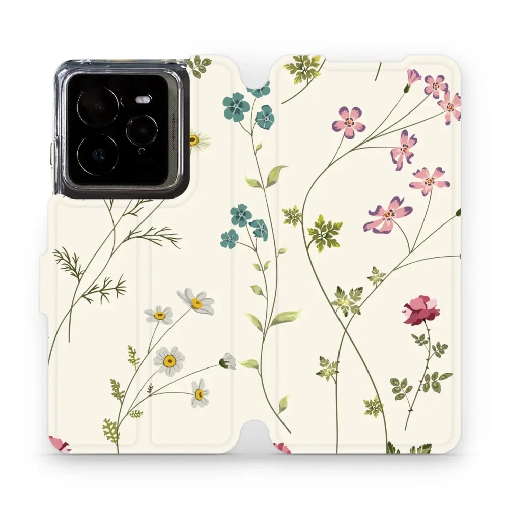 Etui z klapką do Realme GT 7 Pro, Mobiwear Book, polne kwiaty