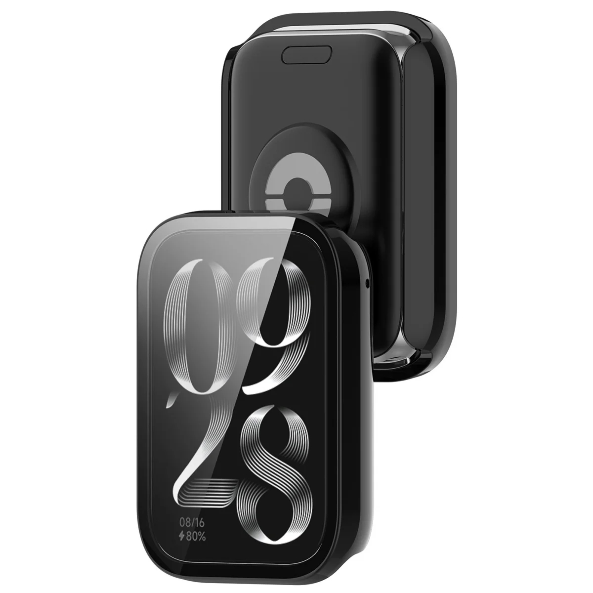 Etui ze szkłem do zegarka Bizon Case Watch Adamo do Xiaomi Smart Band 10 Pro, czarne