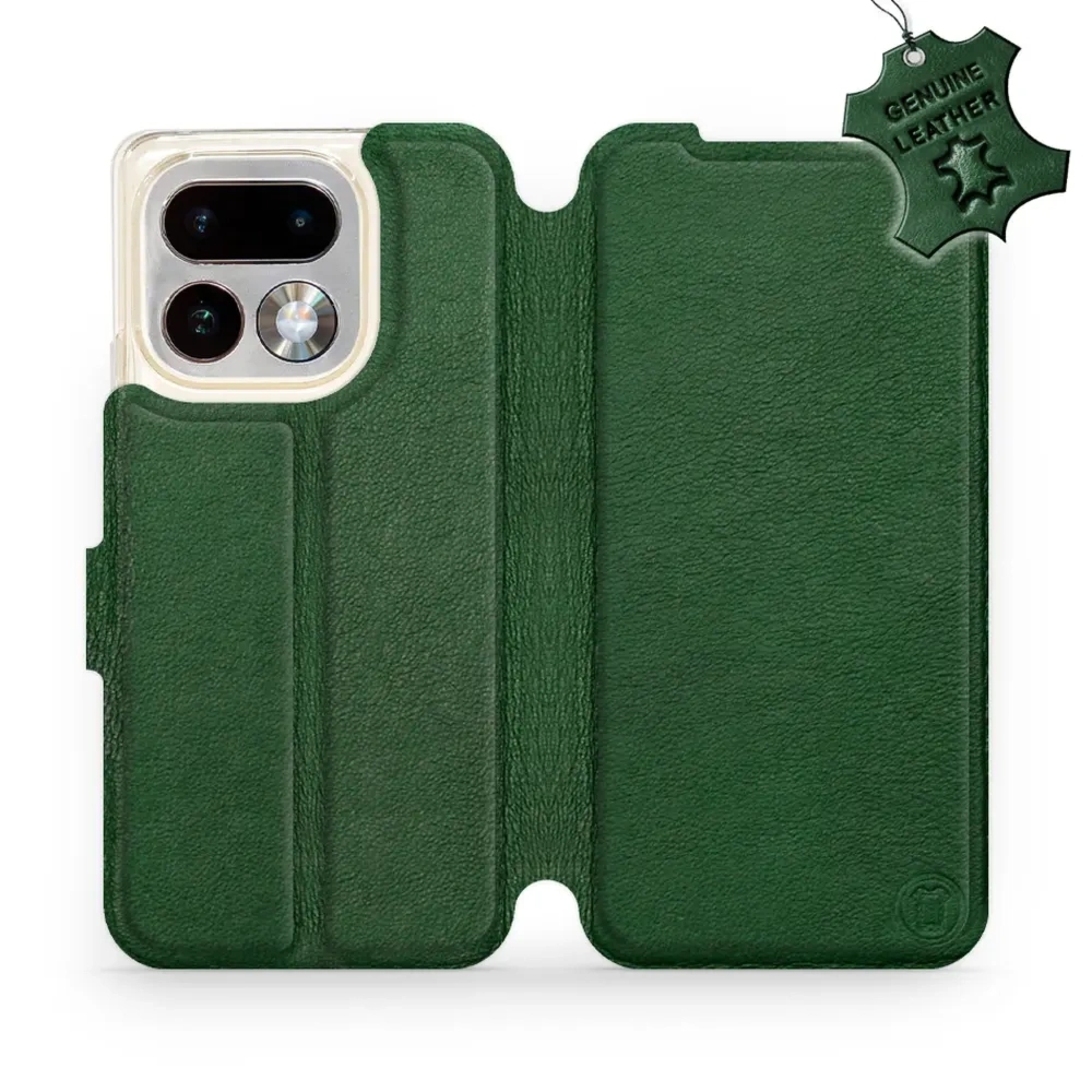 Etui z naturalnej skóry do Realme 16 Pro 5G, Mobiwear Leather, zielone
