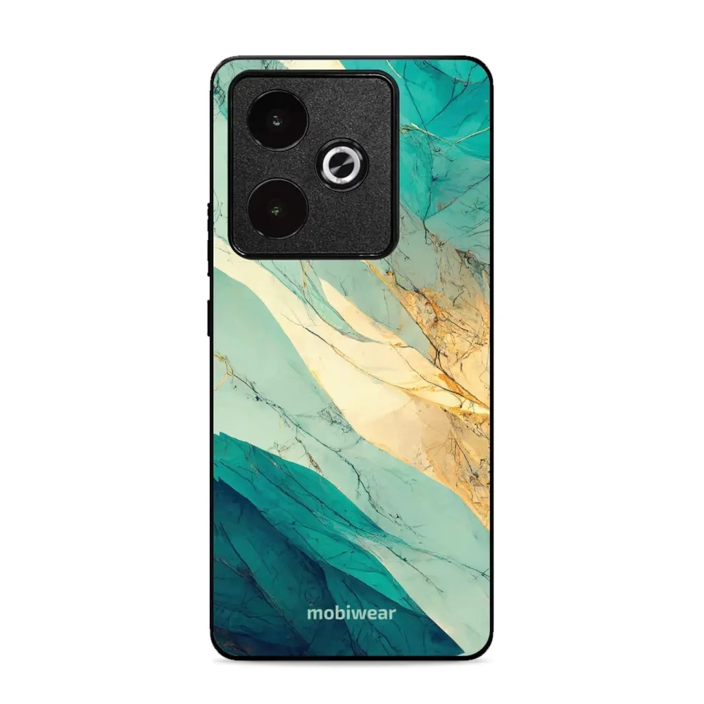 Etui ochronne do Realme GT 7T, Mobiwear Glossy Case, turkusowy marmur