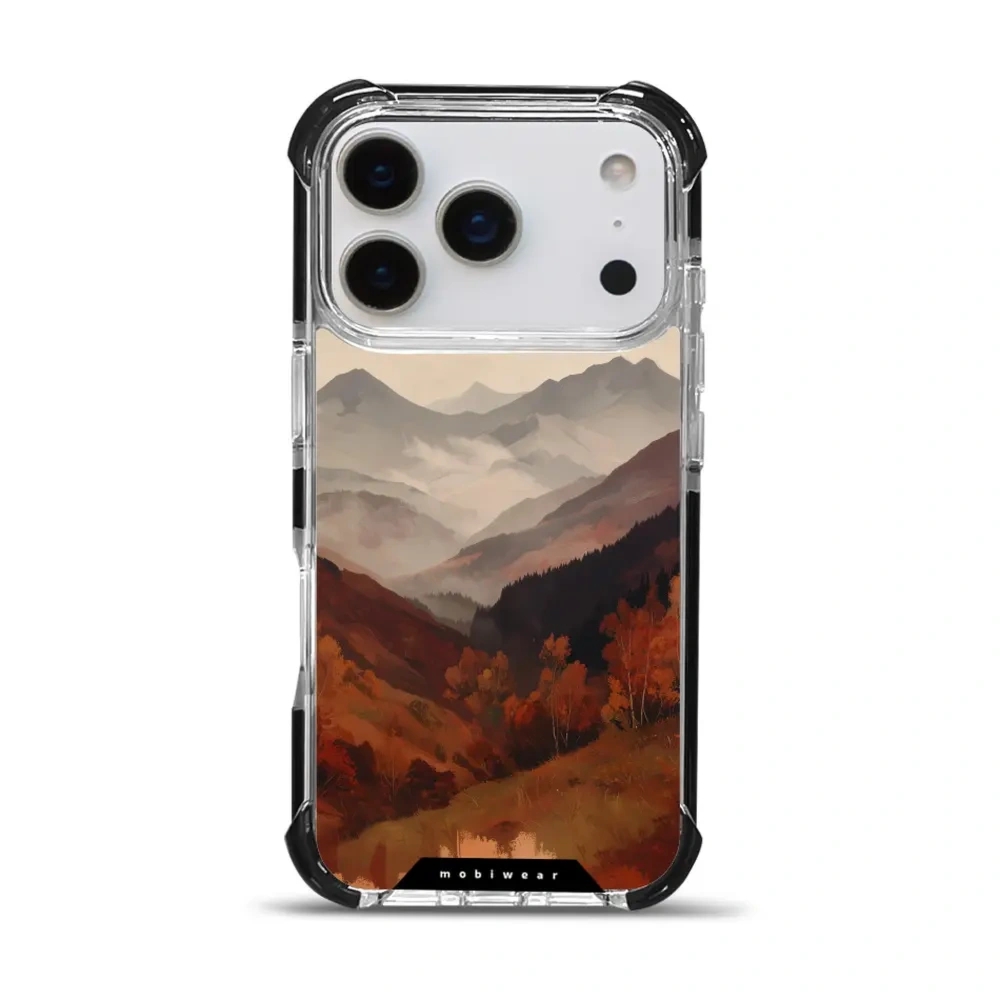 Etui ochronne do iPhone 17 Pro do MagSafe, Mobiwear Elite Bumper, mglista dolina w górach